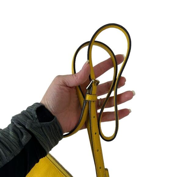 Kate Spade Jackson Triple Gusset Crossbody Bag Pebble Leather Vibrant Canary - Picture 10 of 16